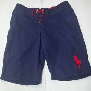 Polo Ralph Lauren Swim Trunks Boys L (14-16) Navy Big Pony Board Shorts